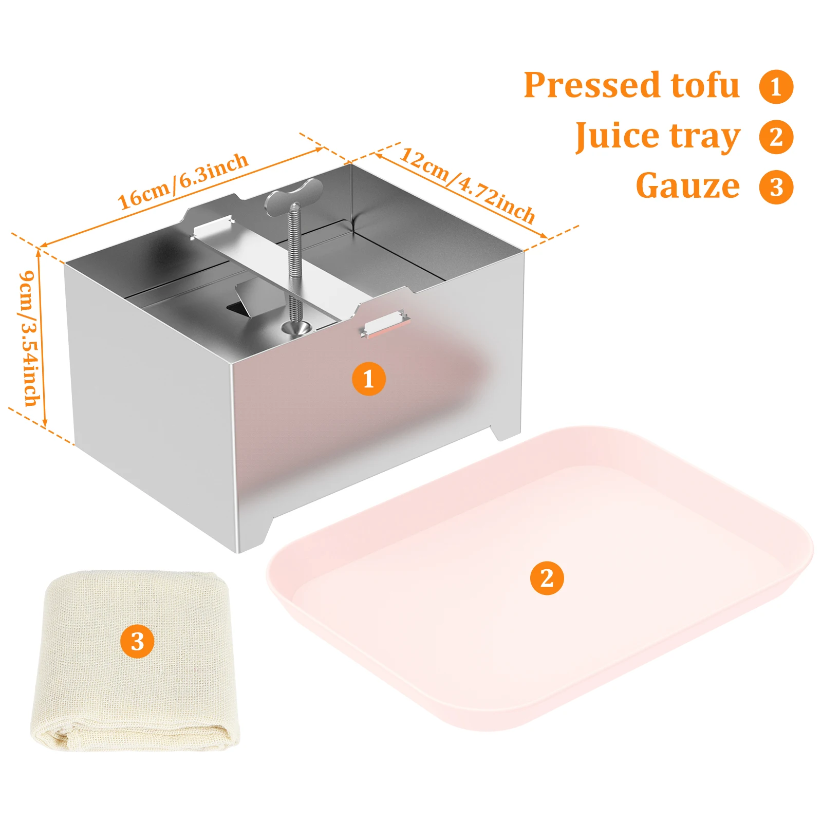 DIY Tofu Mold Kitchen Cooking Tool Set Kitchen Gadgets Homemade Stainless Steel Tofu Press Mould Soybean Curd Making Mold, tofu press mold