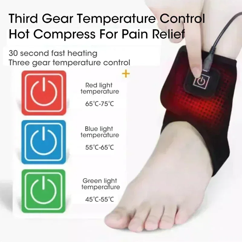 Electric Heating Brace for Knee Wrist Ankle Neck Pain Relief Adjustable Temperature Compression Therapy Fast Heat Wrap