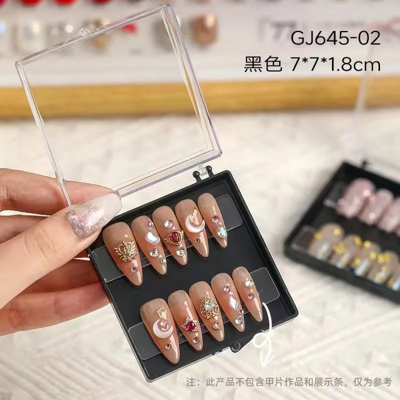 False Nail Tips Case Nail Art Display Stand Wearable Nail Organizer Fake  Press On Nail Packing Box Gift Jewelry Storage Boxes - AliExpress