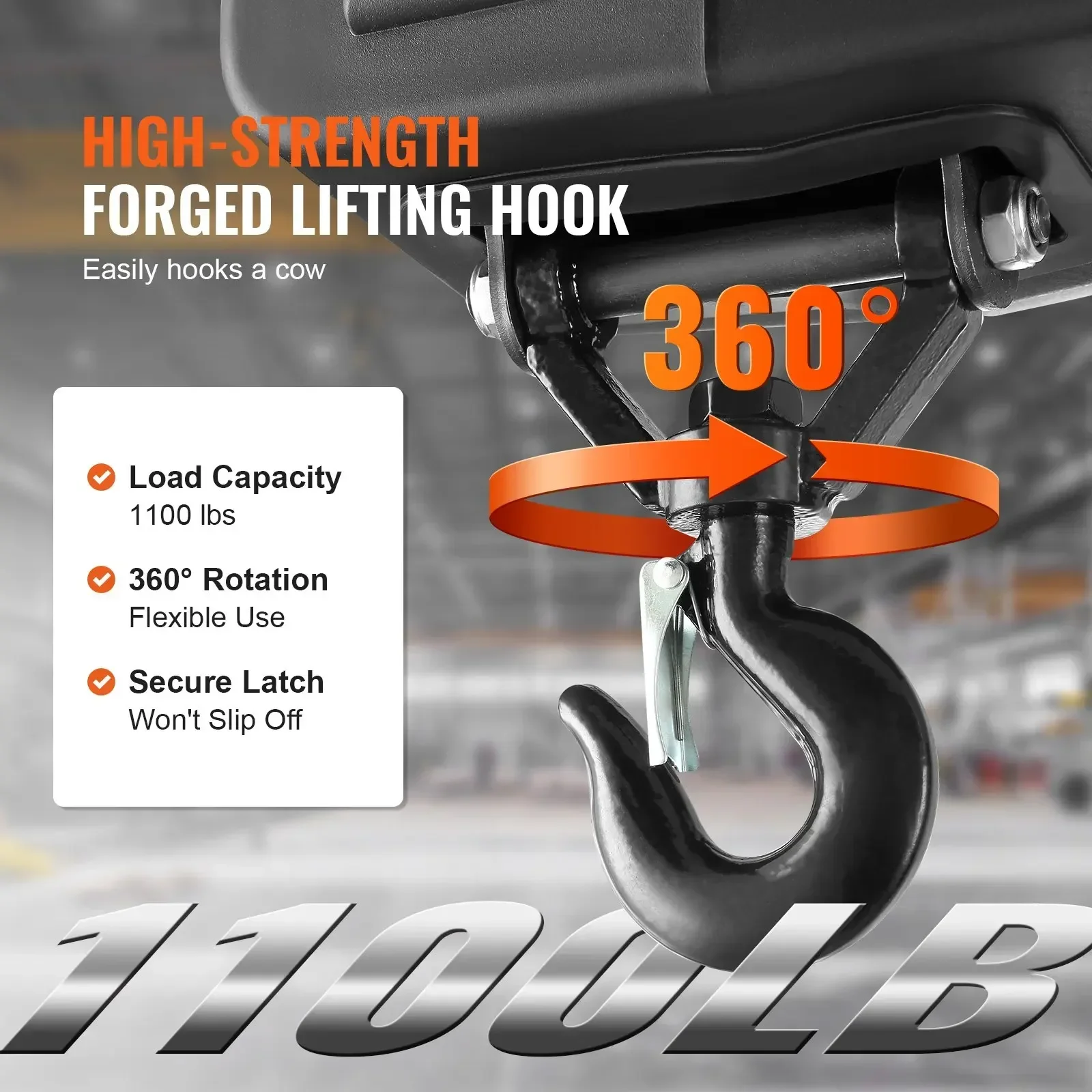 1100lbs1500W 3-in-1Electric Hoist Winch Portable Power Winch Crane with Wired/Wireless Remote Control for Overload Protect VEVOR