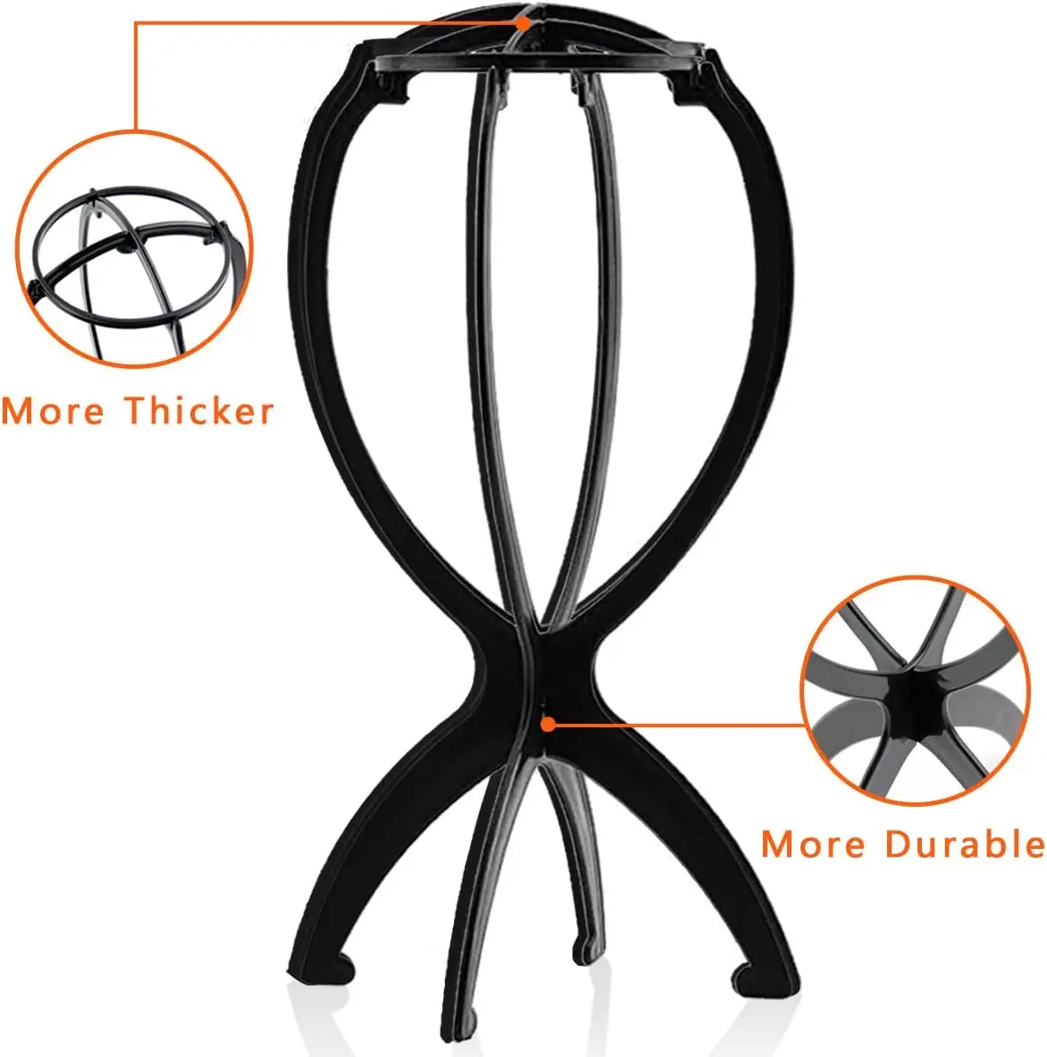 Wig Stand Portable Wig Holder Collapsible Wig Hanger Durable Hair Display Tool Travel Plastic Hat Mannequin Head Wholesale