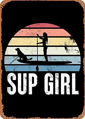 

Sup Girl Retro Sunset Dog Vintage Look Metal Sign Patent Art Prints Retro Gift 8x12 Inch