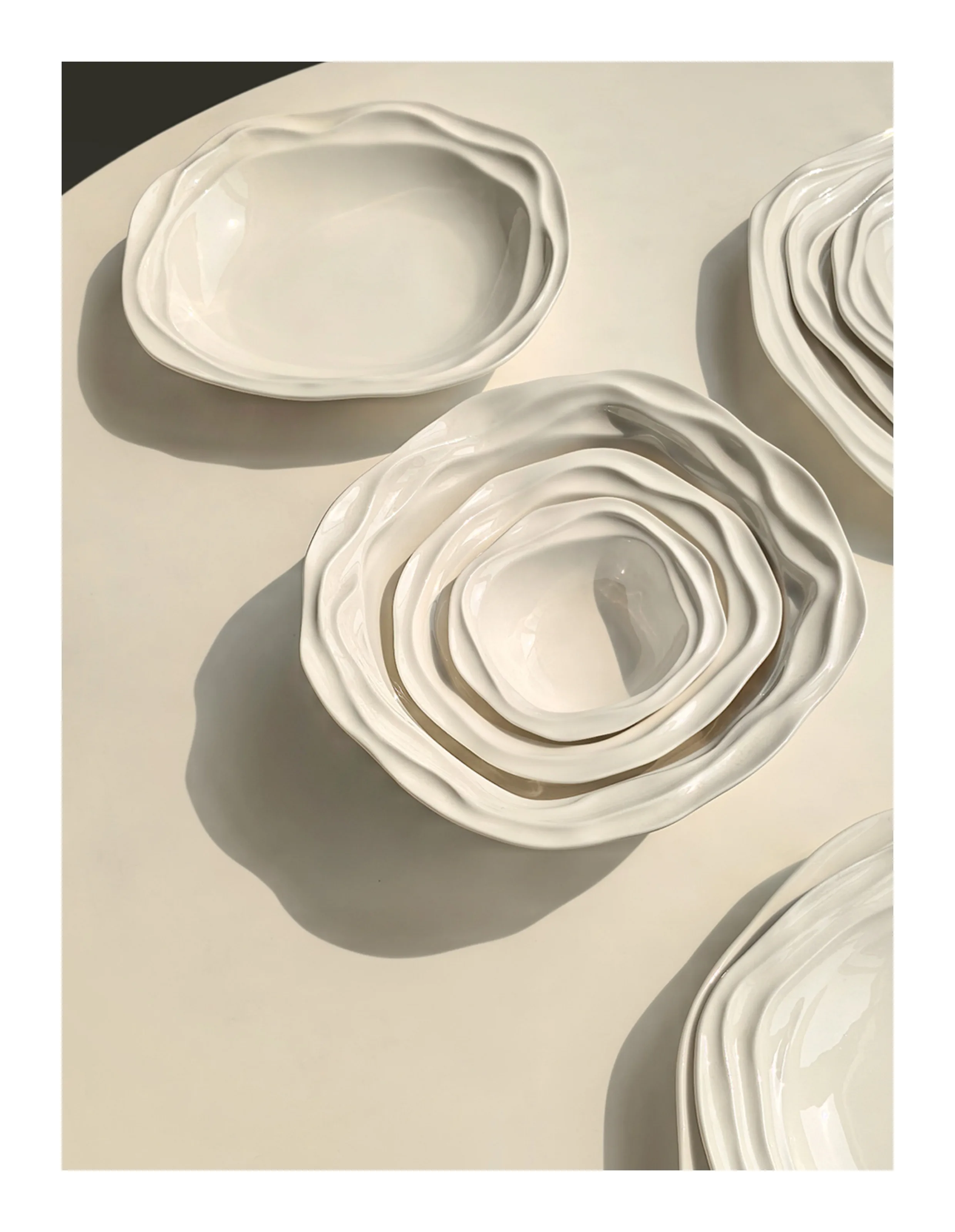 French Wave Pattern Ceramic Bowls 6