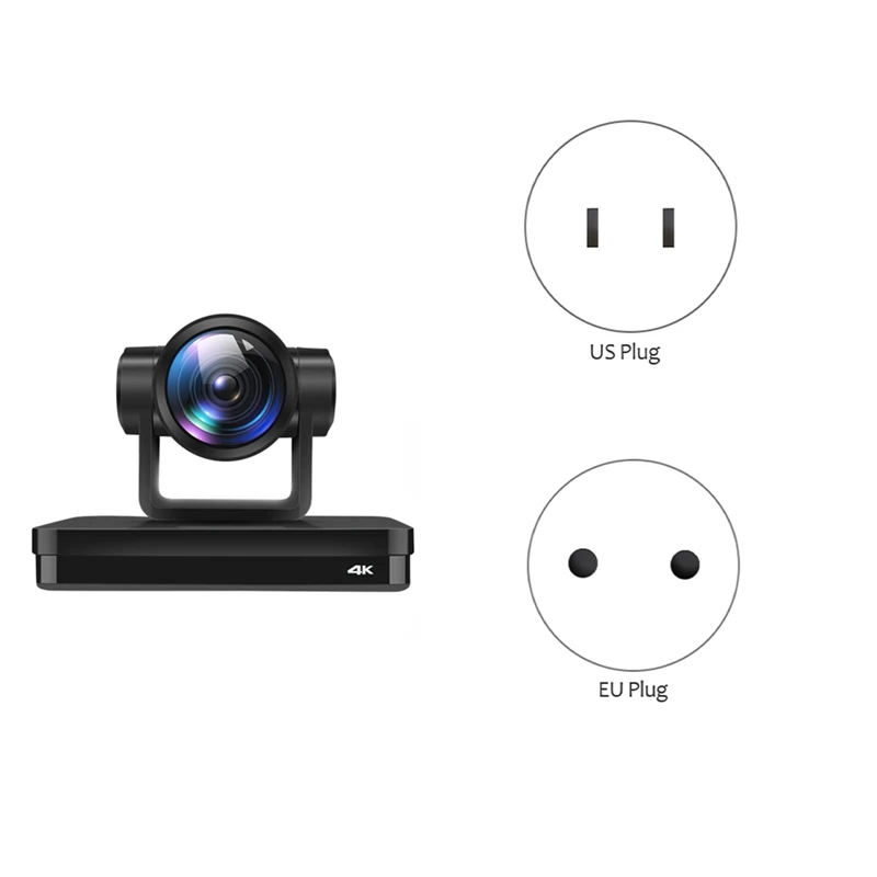 NDI 4K 12x 줌 회의 카메라 PTZ USB 카메라, 화상 회의 라이브 스트리밍용 US 플러그