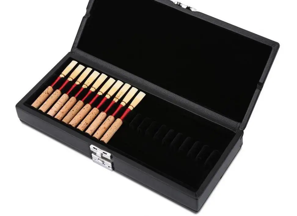 Oboe Reed Case Oboe Lead Box for 40 Baoblaze 2 Layers Flannel Slot PU Leather