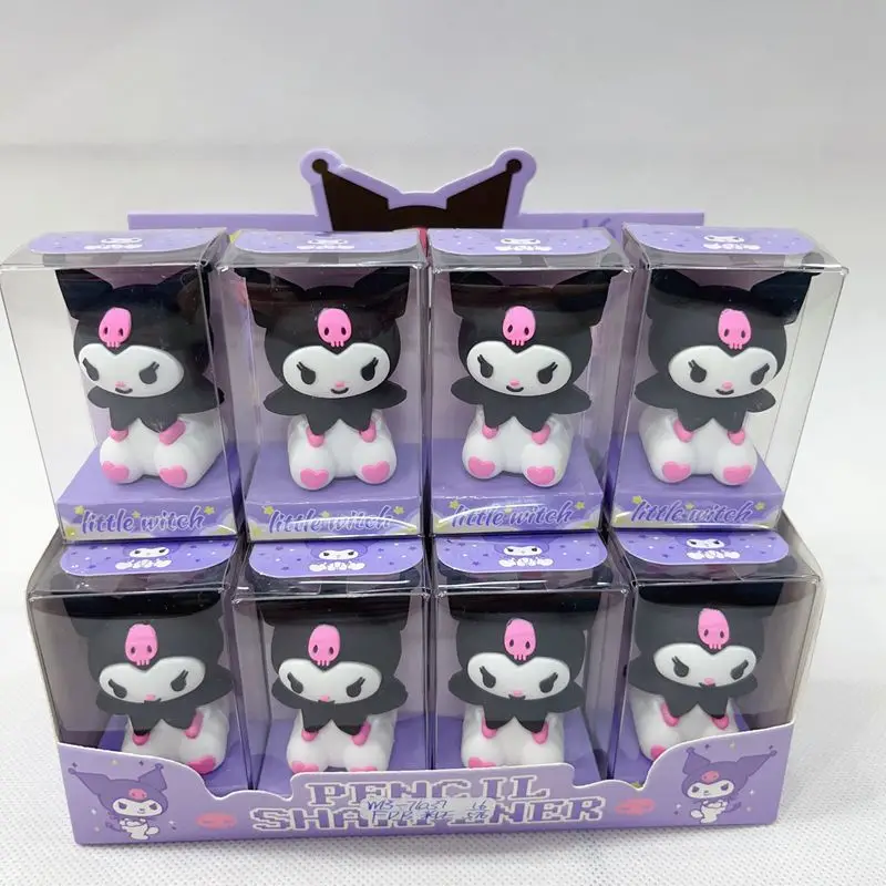 

Sanrio Hello Kitty Kuromi Melody Pencil Sharpener Eraser 8/16pcs Creative Cartoon Kawaii Stationery Cute Students School Supply