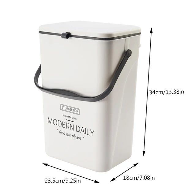 7/12L Garbage Can Wall Mounted Garbage Container with Lid Hanging Trash Bin Large Capacity for Kitchen Counter Top Or Under Sink 6