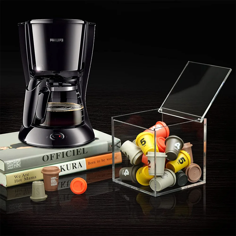 Acrylic Capsule coffee storage rack box For DOLCE GUSTO NESPRESSO Nordic dustproof household capsules accessories storage rack desktop storage rack plastic storage rack