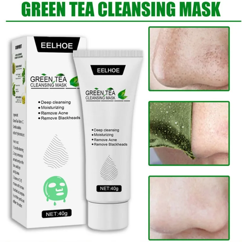 

5pcs Shrink Pores Remove Blackheads Mask Quick Cleansing Skin Care Mask Moisturizing Reduce Acne Green Tea Tear-off Mask 40g