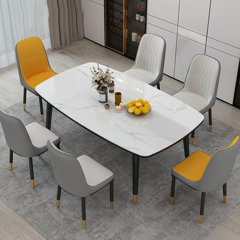 

Modern White Dining Table Decor Luxury Protective Neat High Dining Table Kitchen Furniture Mesa Comedor Interior Decorations