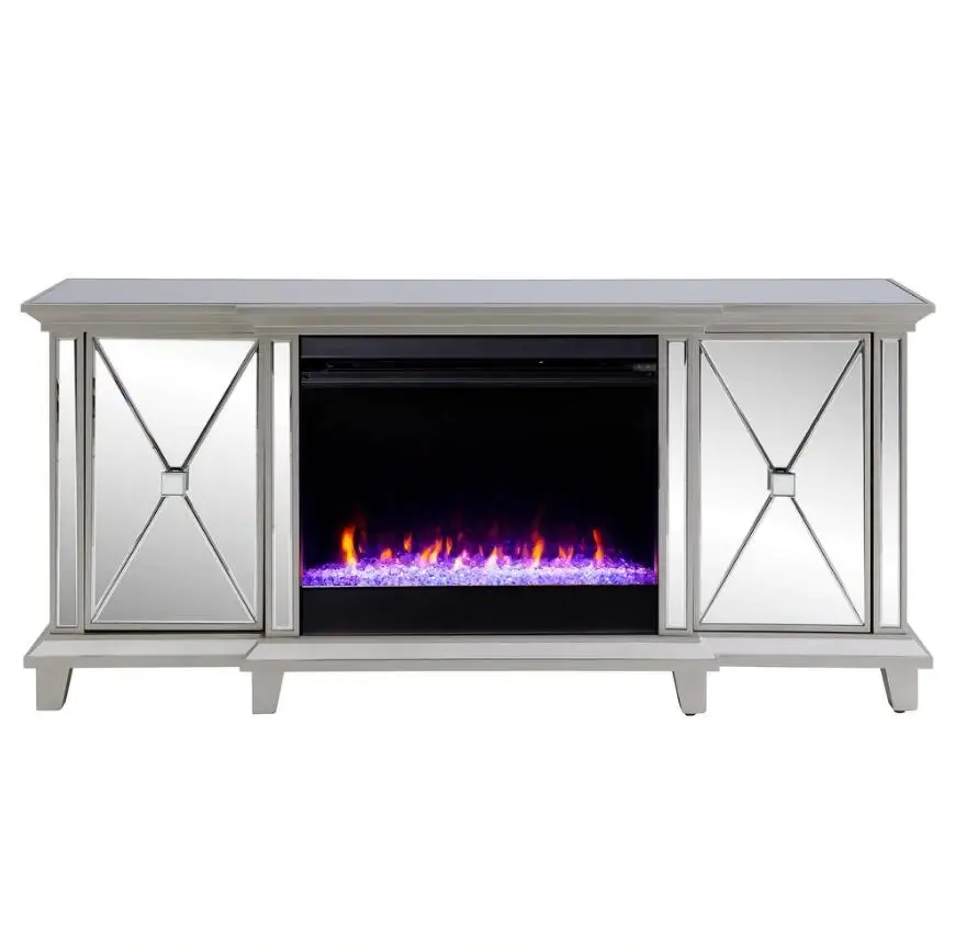 Mirrored TV Stand Fireplace Media Console for TV cabinet living room  furniture - AliExpress