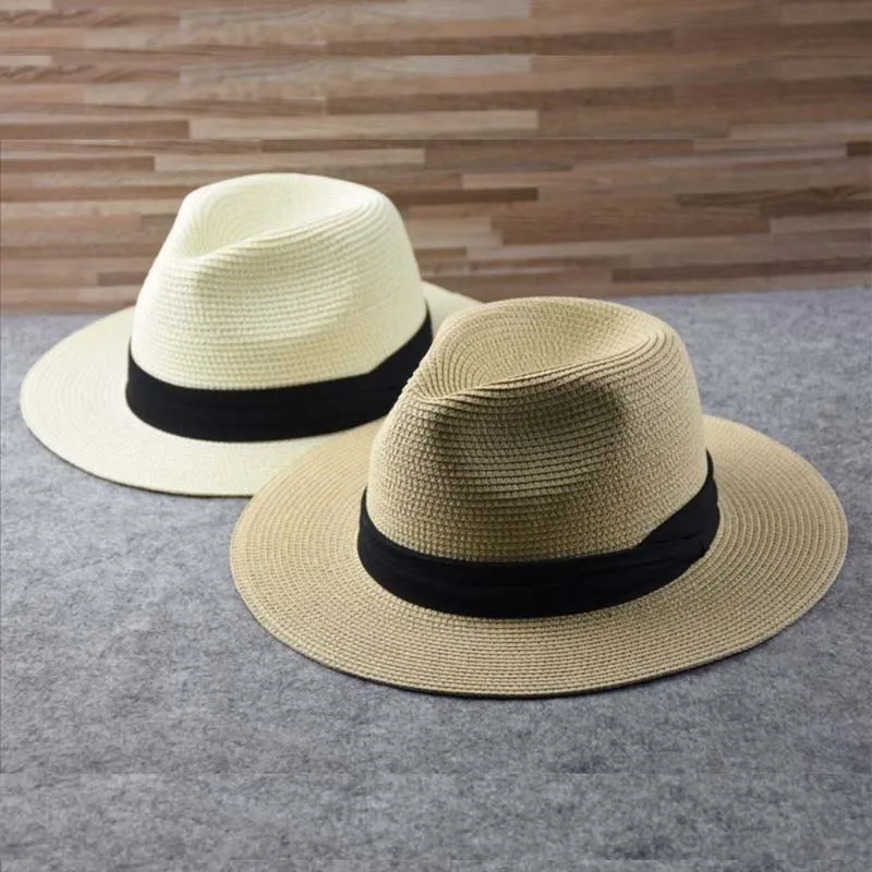 Male Foldable Big Head Straw Hat Panama Summer Outdoors Cowboy Hat