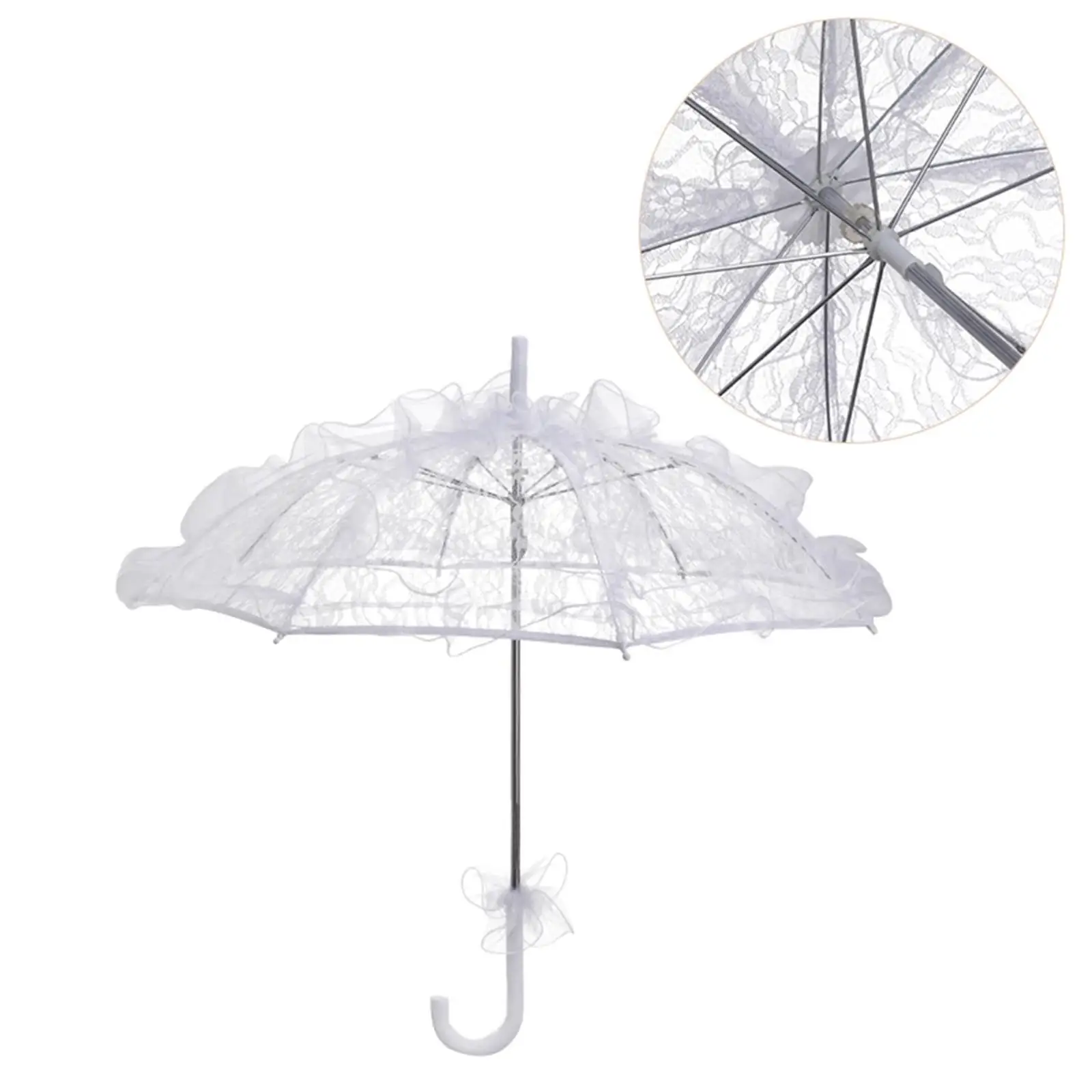 Women's Lace Florals Umbrellas for Wedding Photography Prop Decor Handmade Umbrellas