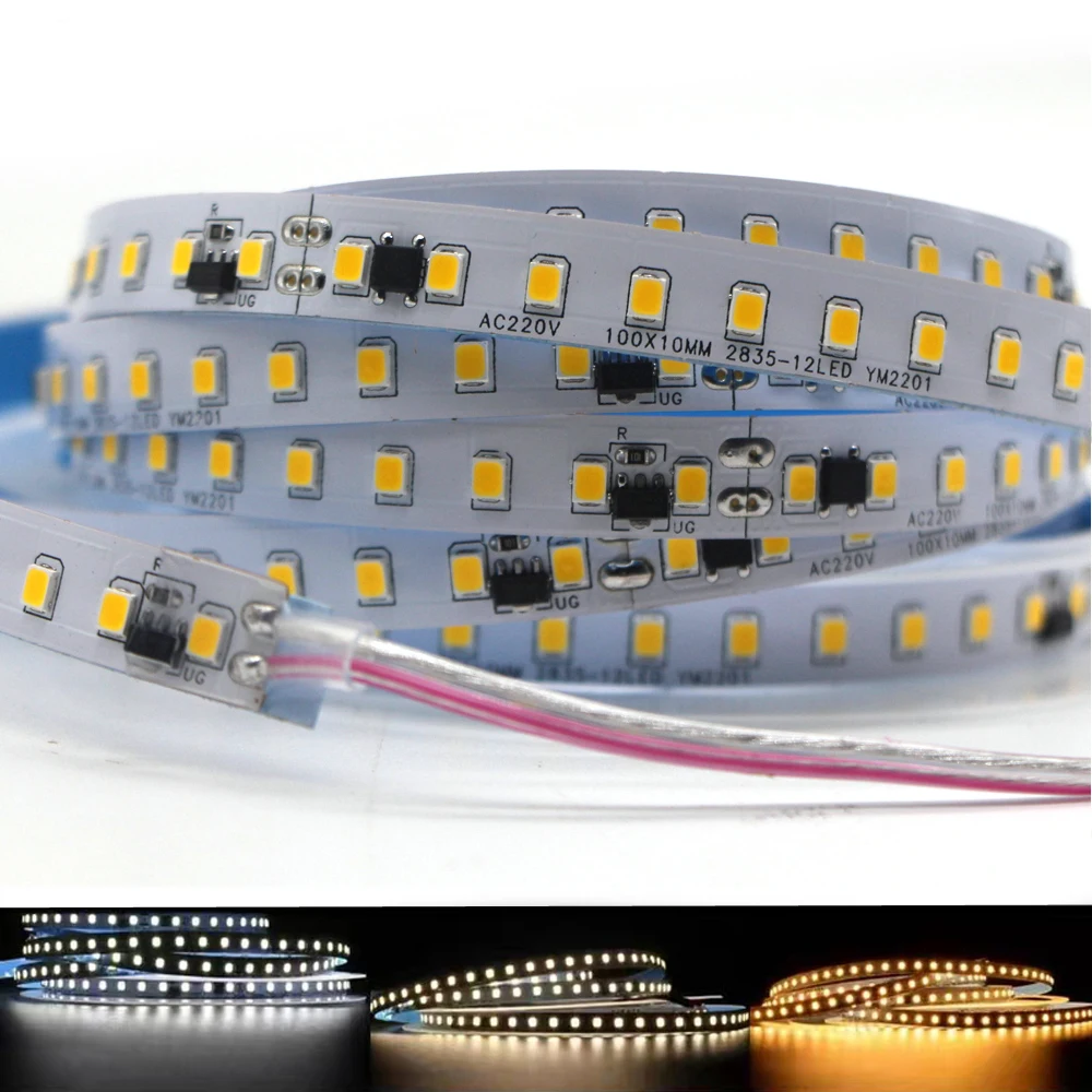 5/10/15/20M AC 220V 230V 240V LED Strip Light IC 120LED/M White Flexible Lamp Tape Under Cabinets for Home Kitchen Backlight