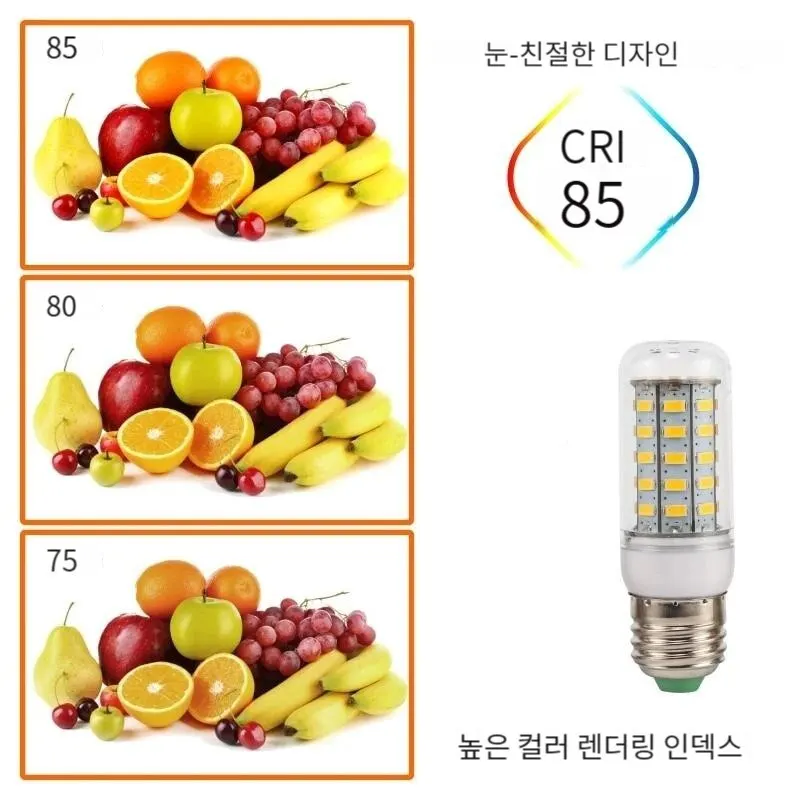 Description Picture 6 of itemE27 Screw LED Corn Super Bright Light Bulb 72 LED SMD 5730 Light Bulb 220V Fixture Home Chandelier Candle Light Bulb Set of Two