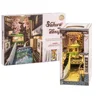 Robotime Rolife DIY Book Nook Japanese Sakura Densya in Books Series Wooden Miniature House with Furniture Doll House Kits Toy 1