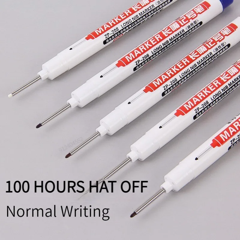 3Pcs/set 20mm Long Mouth Marker Pen Long-Tip Bathroom Carpentry Ceramic Tile Woodworking Deep Hole Decoration Quick Drying Oil Permanent Marker Pen