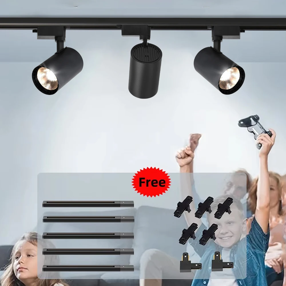 고정장치 LED 천장 조명 트랙 조명, COB 스포트라이트, 벽 램프, 거실 장..