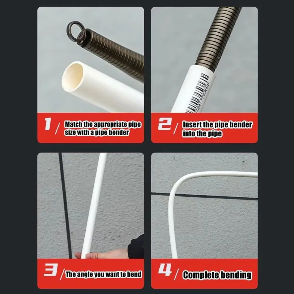 1Pcs 420mm PVC Pipe Spring Bender 12.4-26.4mm 3/8 1/2 3/4 Wire Pipe Bending Tool Square Steel Curve Spring Wire Tube Manual Tool