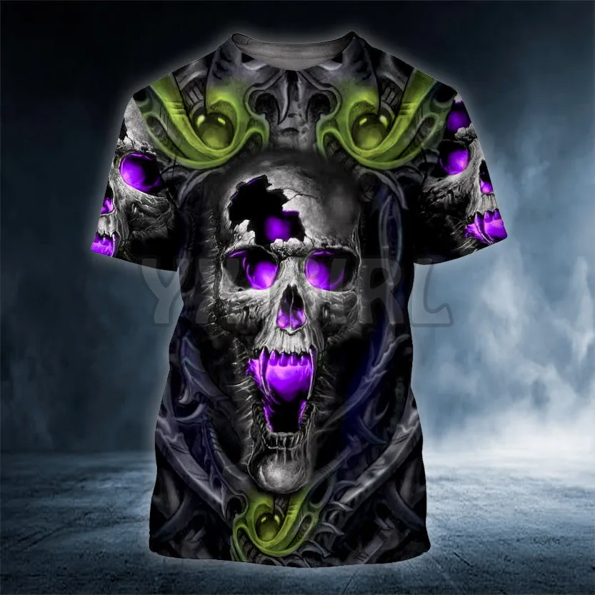 

2022 Summer The Mystery Of Cracked Skull 3D All Over Printed T Shirts Tee Tops shirts Unisex Tshirt Halloween Gift