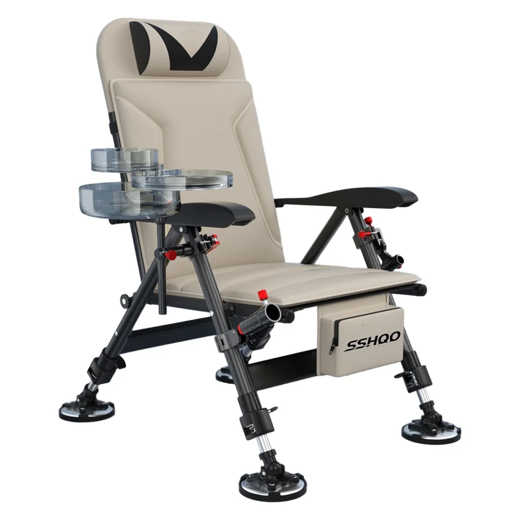 Chaise pêche pliante portable renforcée multilingue pour camping extérieur siège confortable pêcheur