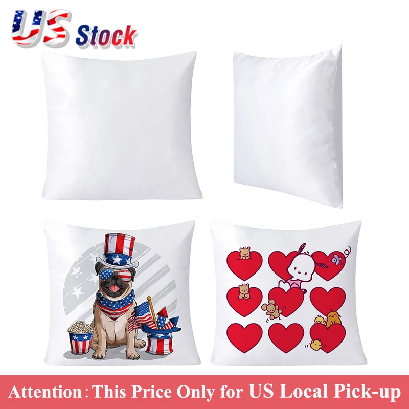 

US Local Pick-up Only for 10pcs 40 x 40cm Plain White Sublimation Pillow Case Blanks Cushion Cover Throw Pillow Covers Blanks