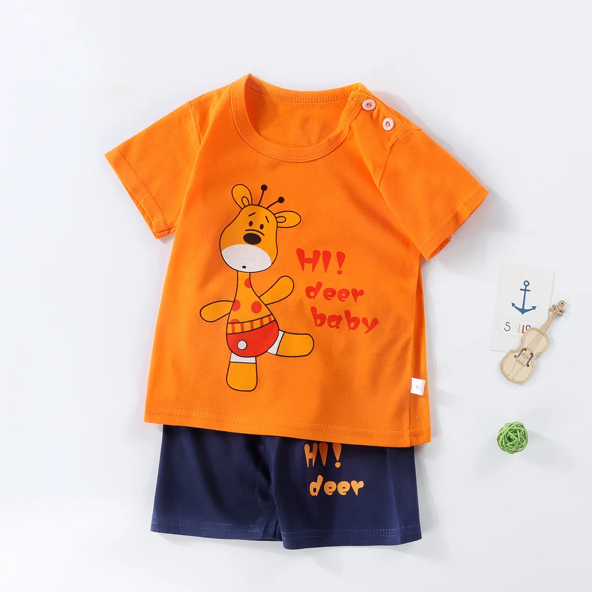 Disney Fashion Children's Day Clothes Set Casual Cartoon Printed T-shirts+pants Baby Girls Boy Tracksuit Infant Toddler Outfits baby dress and set Baby Clothing Set