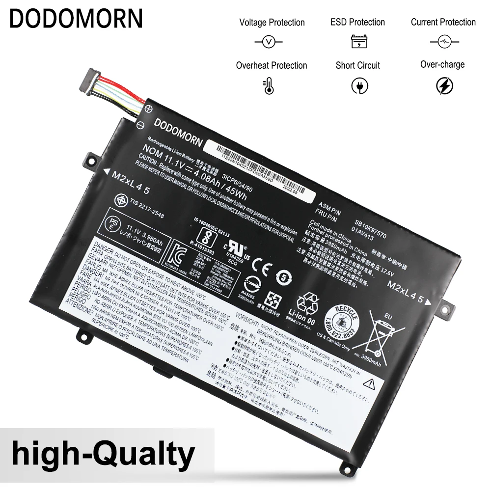 Bateria do Portátil Lenovo Thinkpad E470 E470c E475 Sb10k97569 Sb10k97570 Sb10k97568 01av412 01av411 11.1v 45wh 4080mah - Imagem 3