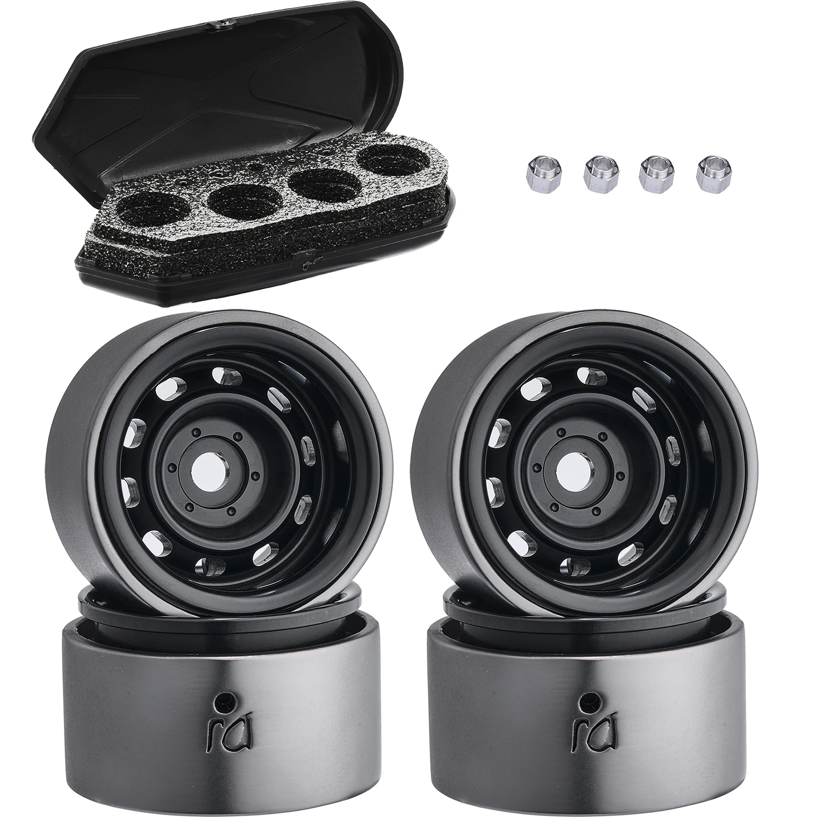 1.0 Bead Lock Retro Deep Dish Ruote In Metallo Offset Positivo 2.5Mm 10 Raggi Ruote Per Trx4M Scx24 Gladiator Bronco C10 Catenaccio