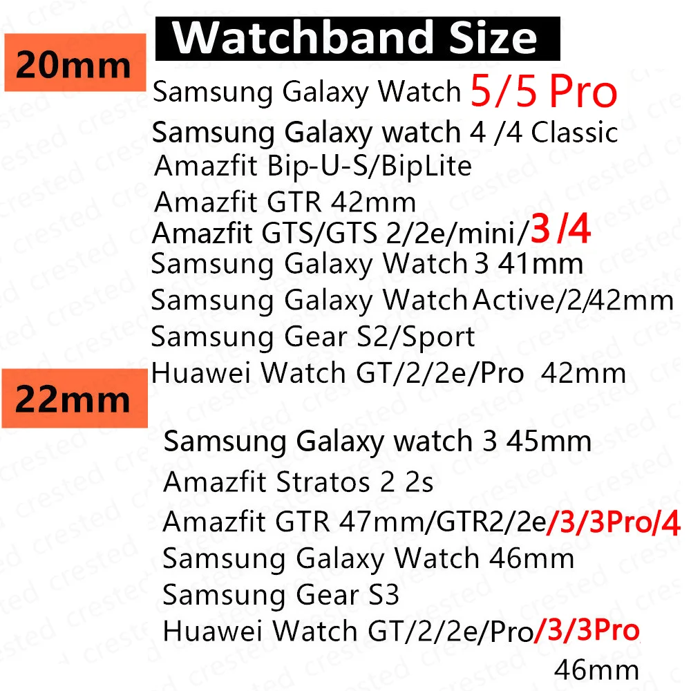 Active Amazfit Smartwatch Comparison Chart 20mm 22mm Silicone