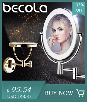 Becola 8 Inch 3X Magnifying Round Wall Make Up Mirror Two-Sided Retractable Bathroom Mirror 360 Degree Swivel Makeup Mirror