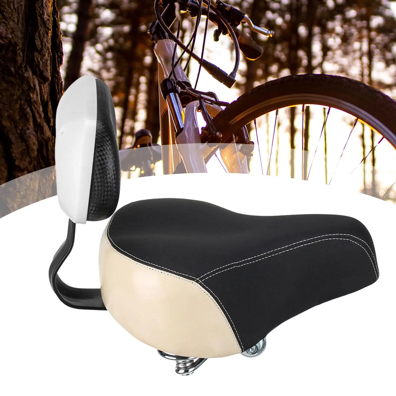 Extra Comfort Seat Saddle with Backrest Cycling Bike Seat Cushion Bike