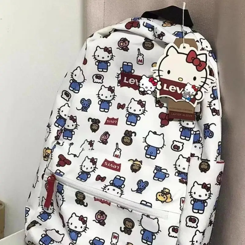 Sanrio Hello Kittys Backpack Cartoon Anime Women Cute Light Backpacks
