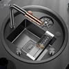 ASRAS Nanometer Hidden Circular Mini Kitchen Island Sink 304 Stainless Steel 4mm Thickness Handmade Sinks Cup Rinser Sinks 2
