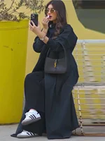 Muslim Abaya Women Trench Coat Morocco Overcoat England Retro Motorcycle Jacket Dubai Long Outerwear Eid Ramadan Saudi Arab 2025 2
