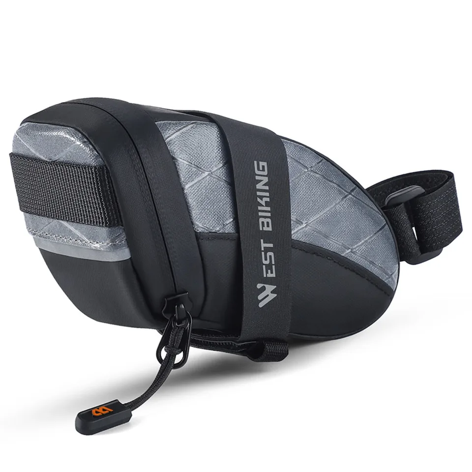 Bolsa Para Selim De Bicicleta ENLEE - Impermeável E Refletiva - Grande Laranja