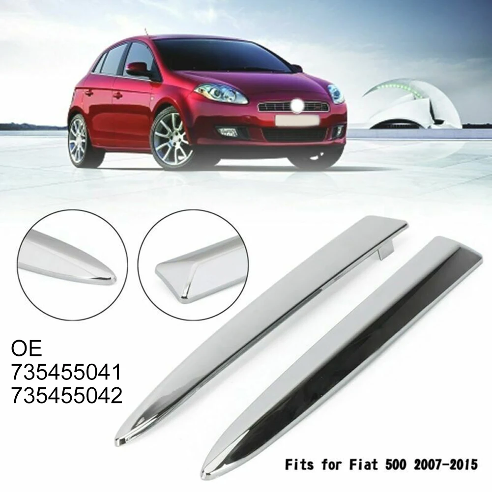 

2x For Fiat 500 2007-2015 Front Bumper Upper Moulding Trim Next Badge Left Right OE 735455041 735455042 ABS Plastic Bumper Trim