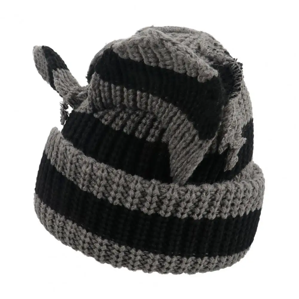 Lady Hat Warm Stylish Women's Winter Hat with Demon Ear Design Thick Knitted Beanie for Cold Weather Anti-slip for Outdoor