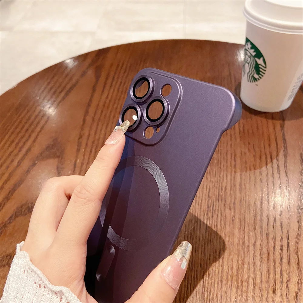 Ultra-Thin Frameless Matte Magnetic Wireless Charging Case - Luxury Design