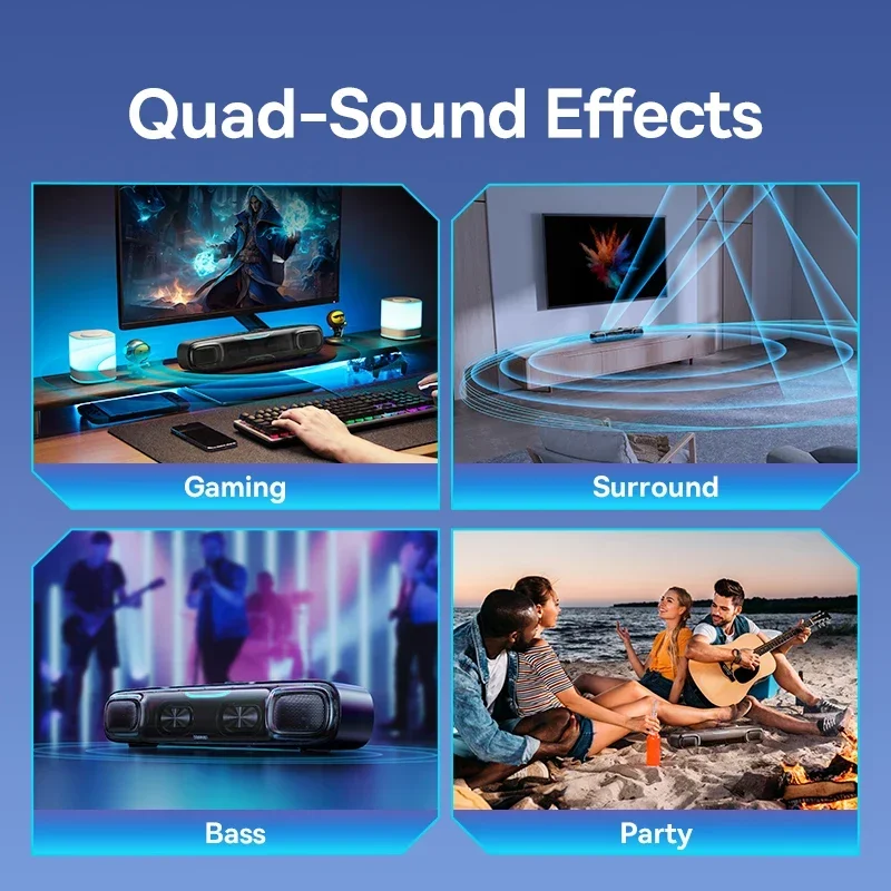 Desktop Mini Soundbar Bluetooth 5.3 Tri-Mode Audio 3D Soundscape Surround Subwoofer Laptop Speaker Speaker bluetooth speaker computer speaker desktop speakers