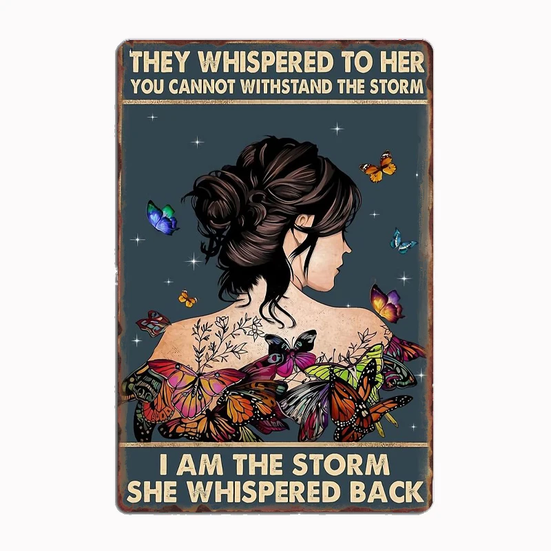 

They Whispered to Her Vintage Metal Signs Tin Home Decor Kitchen Decor Farmhouse Wall Plaques Home Sofa Cafe Office Hotel