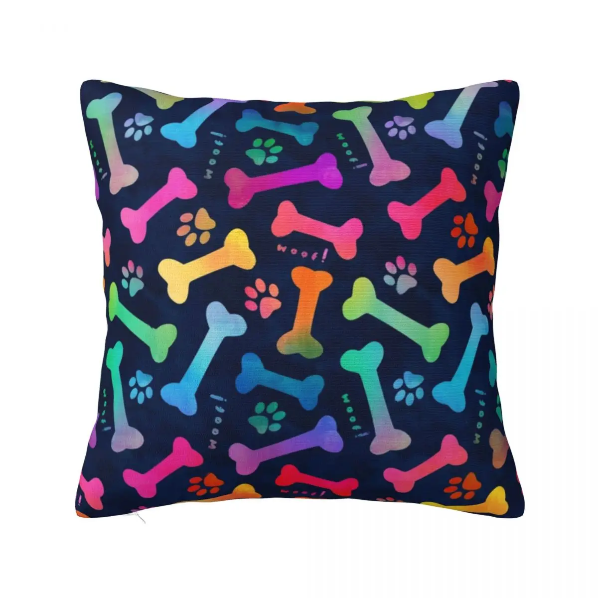 

Rainbow Dog Bones Paw Navy Pillowcase Printed Polyester Cushion Cover Decorations cute animal Pillow Case Cover Home 45X45cm