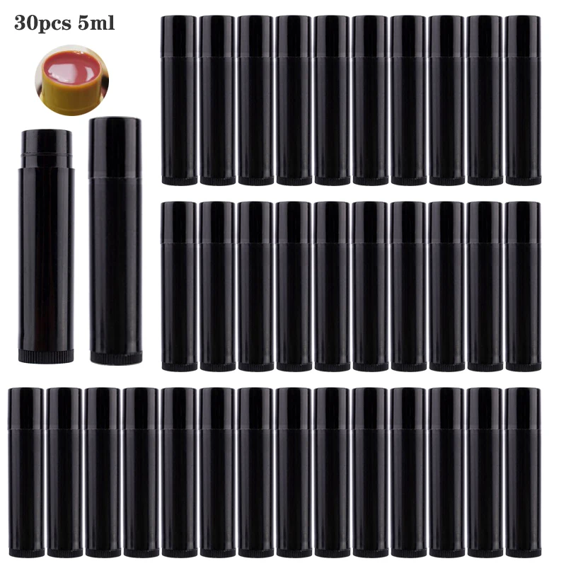 30pcs 5ml Empty Lip Gloss Tubes Empty Cosmetic Containers Lipstick Jars Balm Tube Cap Container Refillable Travel Makeup Tool eyeshadow empty magnet case tray diy pallet fish scale pattern refillable lipstick container plate travel