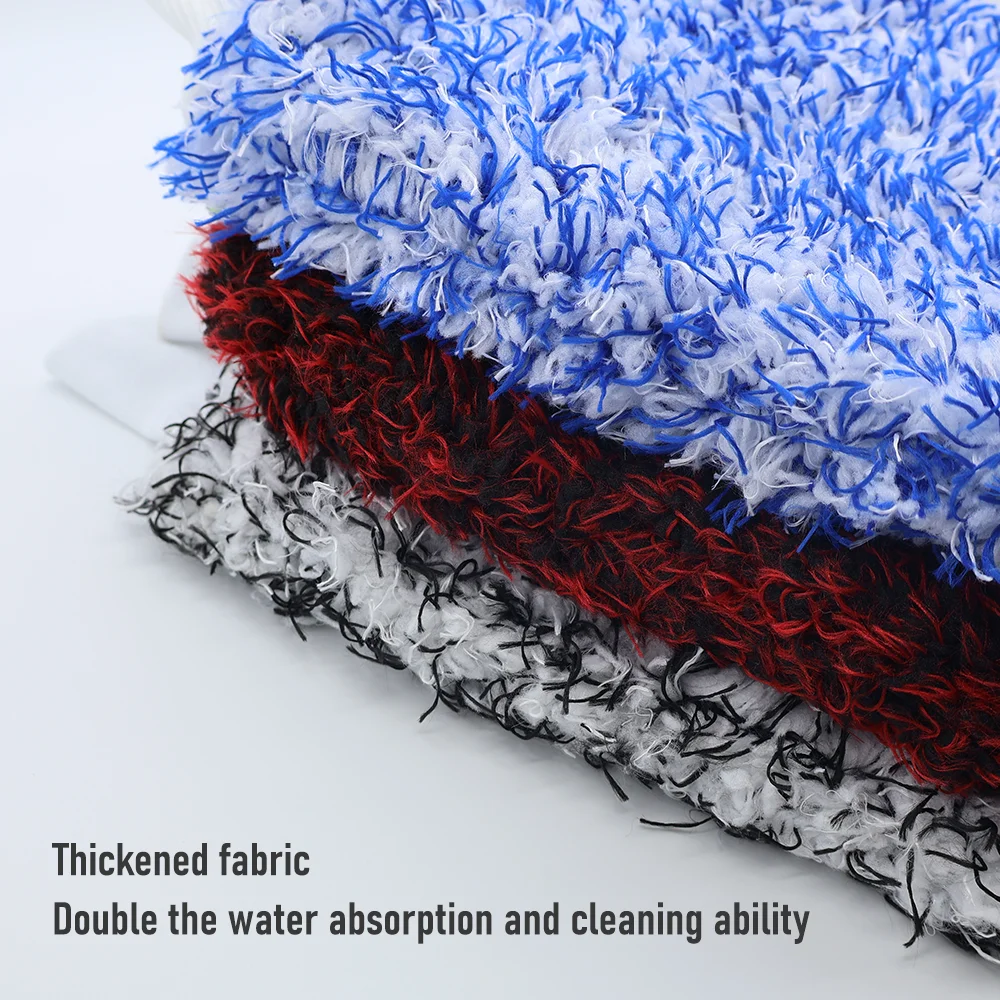 AUTOBRIGHT Car Wash Mitt Cleaning Polishing Gloves Blue Red Black Double Sided Microfiber Auto SUV Truck Cleaning Accessories car cleaning gloves,microfiber car mitt,microfiber cleaning gloves,microfiber washing gloves,microfiber gloves