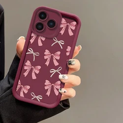 Custodia per telefono in silicone shockproof con protezione per l'obiettivo della fotocamera a nodo Bow
