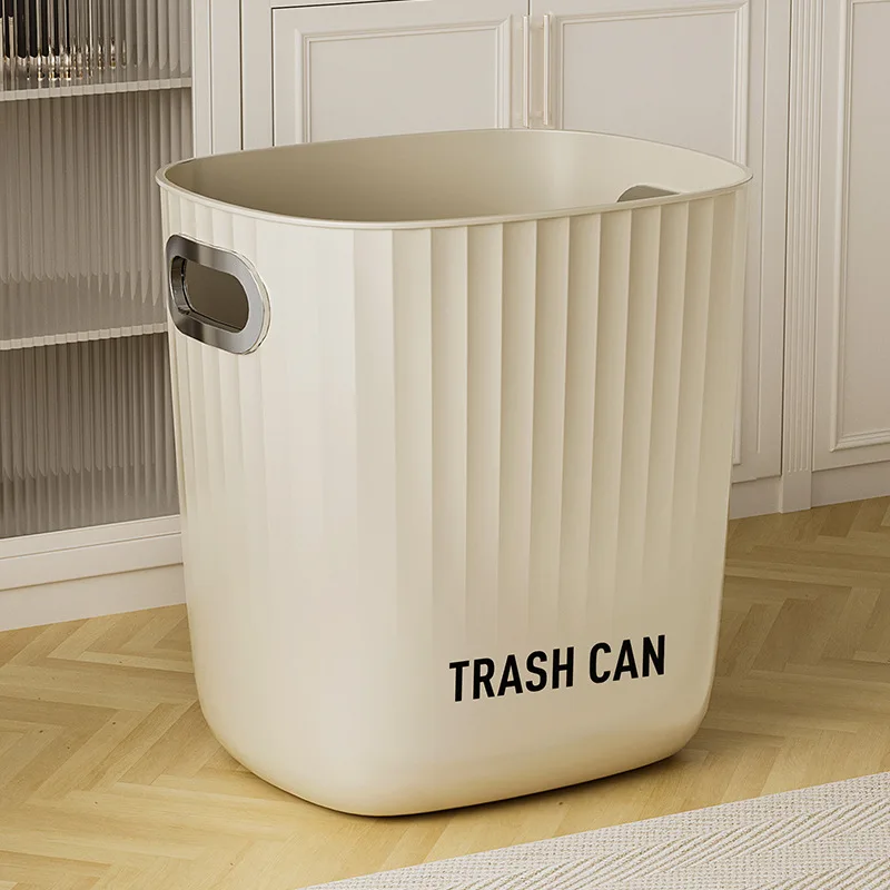 Garbage Bin Household Living Room Light Luxury Transparent Bathroom Bathroom Kitchen Office Bedroom Large Capacity