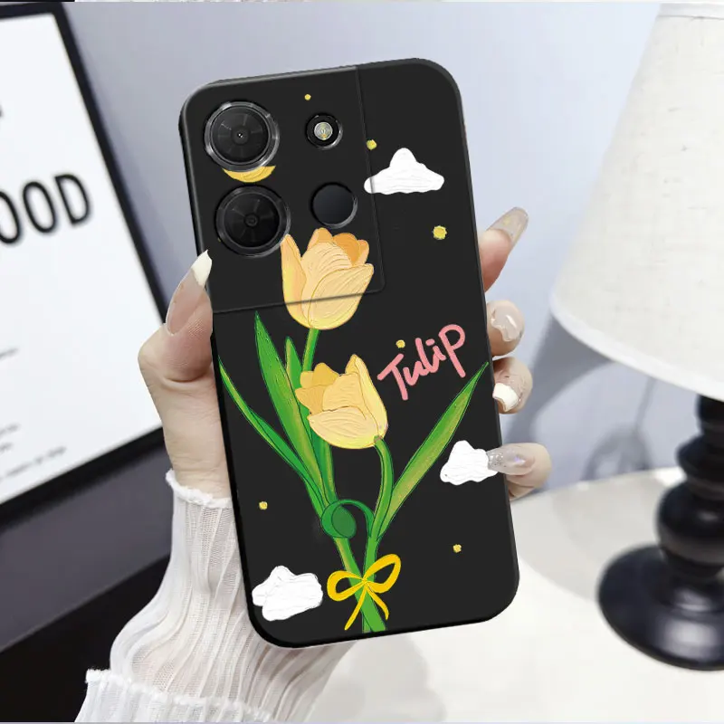 Retro Flowers Cute Panda Soft Silicone Phone Case Bumper Back Cover