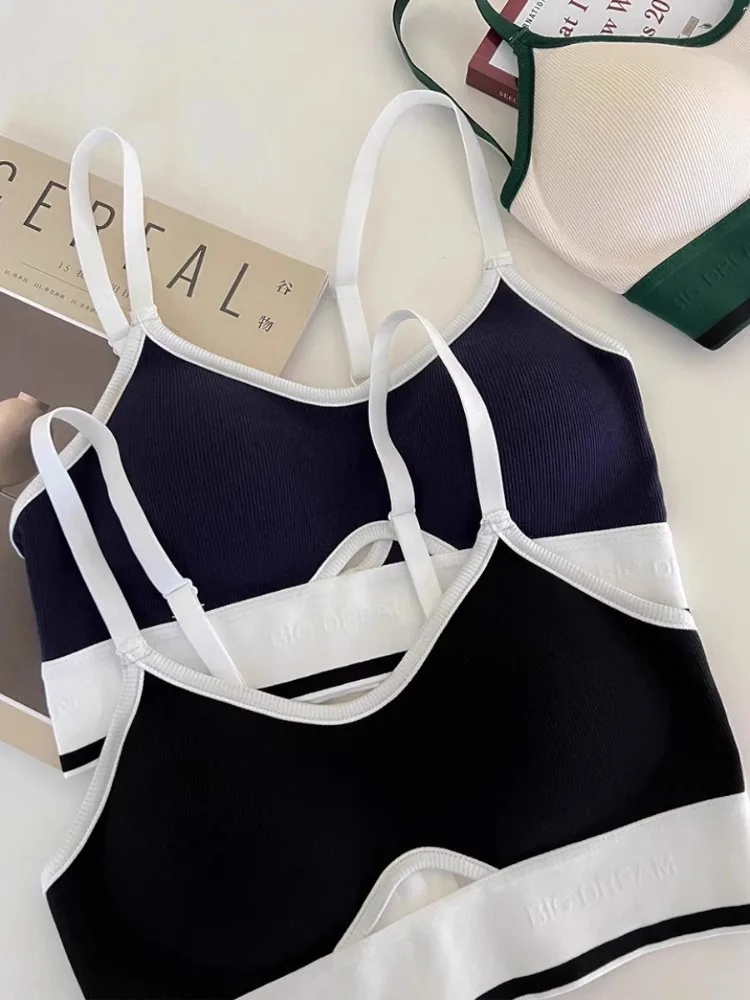YUQI – Bralette de sport sans couture pour adolescents, sans fil, Anti-affaissement, bonnet fin, petit Support de poitrine, dos nageur, ensemble de soutien-gorge léger, lingerie