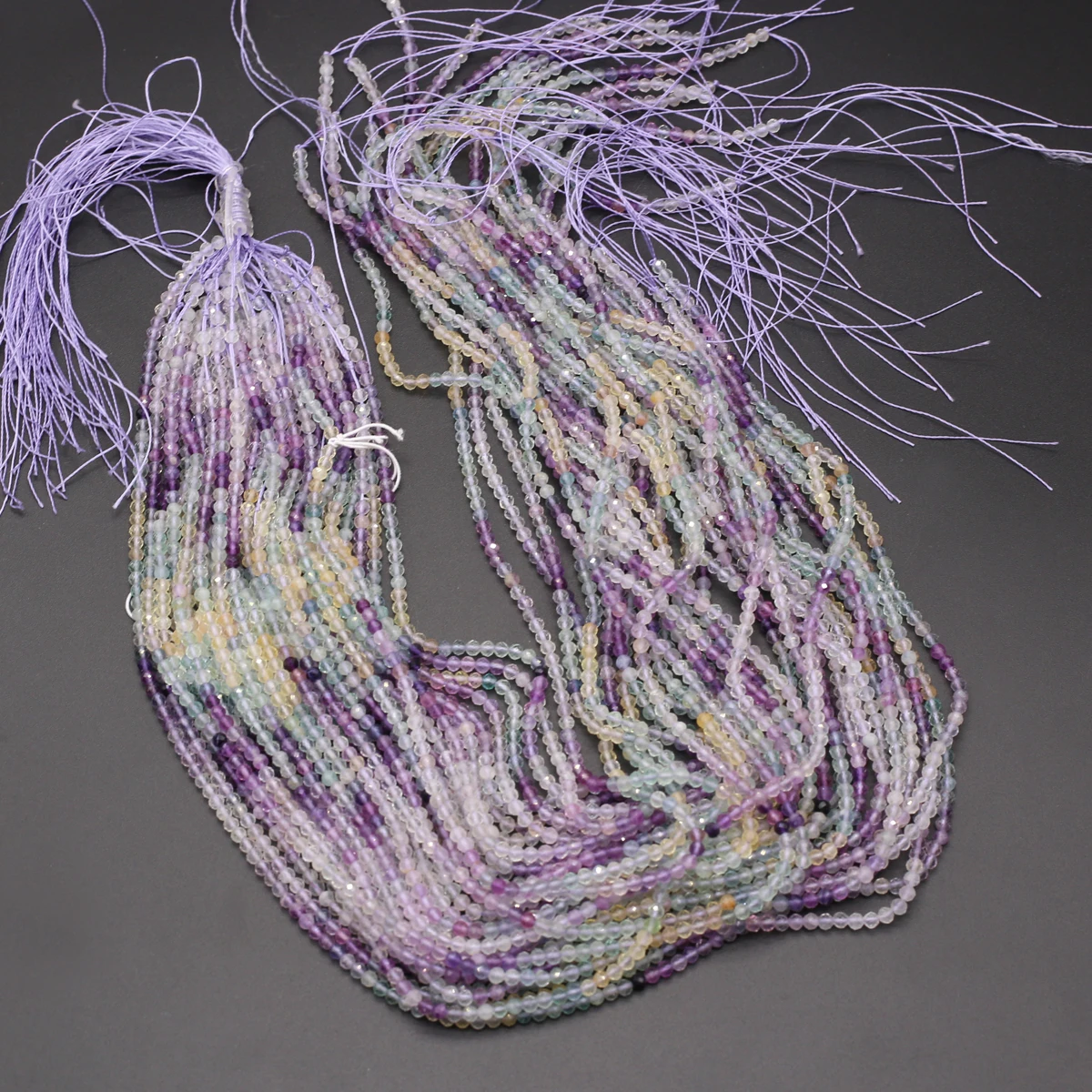 5 Strings Wholesale Natural Stone Fluorite Loose Spacing Beaded Jewelry Making DIY Necklaces Bracelet Earrings Accessories