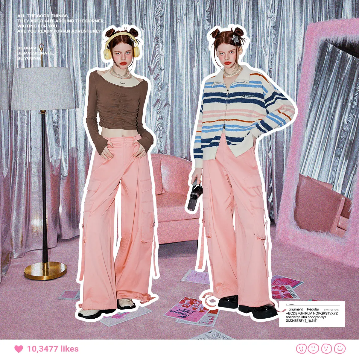 UNIFREE Pink Cargo Pants for Women Streetwear HipHop Oversize Women's Pants Fashion Sport Y2k Baggy Pants Woman